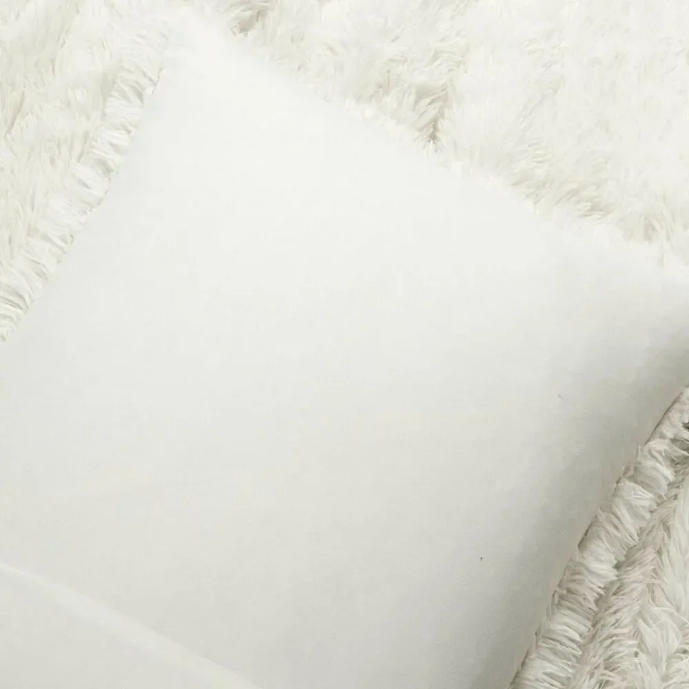 Plush Faux Fur Comforter Set - White